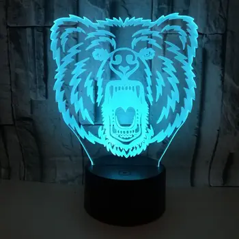 Nowy Niedźwiedź Kolorowe 3d Lampa Stołowa Ze Sterowaniem Dotykowym Prezent Kolorowe 3d Lampka Nocna 3d Atmosfera Lampy Stołowe Do Salonu