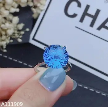 KJJEAXCMY Butik Biżuteria Ze Srebra Próby 925, Inkrustowane Naturalny Niebieski Topaz, Kobiece Pierścień Z Funkcją Wykrywania, jest piękna