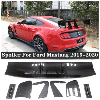 Wysokiej Jakości Żywicy ABS i Włókna Węglowego Tylny Bagażnik Spoiler Błotnik Pasuje Do Ford Mustang 2015-2020
