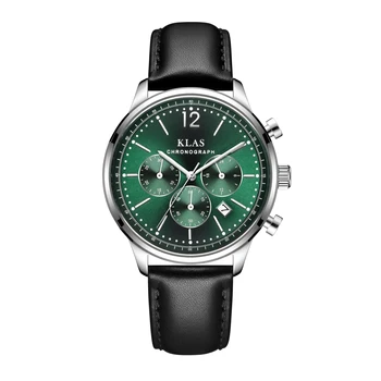 Konfigurowalny zegar Najlepsze Sprzedaży Skórzane Męskie Zegarek Sunray Dial 36,4 mm z Odbłyśnikiem Skrzydło Stalowe Indeksy Okno Daty cadeau homm