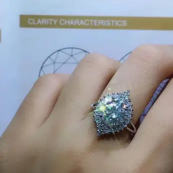 Luksusowe Damskie Pierścienie S92 Smartfon 5 Oślepiające Kryształ Cyrkon Moda Biżuteria Dla Kobiet Ładny Ślub Geometryczne Ślubne Spektakularne Prezenty