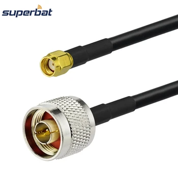 Superbat RP-SMA Kabel N Typ Bezpośredni Wtyk RP-SMA Bezpośredni Wtyk KSR195 Kabel 500 cm dla GSM, 3G, 4G, GPS, WIFI WLAN Antena Routera