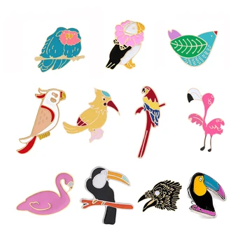 Moda Dla Zwierząt Broszki 12 Stylów, Ptak Kreskówka Ikona Odzieży Ikonę Emalia Szpilka Torba Przycisku Biżuteria Prezenty Dla Dzieci