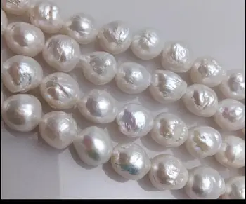 Autentyczne AAA Naturalne Perły 11 MM białe słodkowodne perły w stylu barokowym luźne koraliki DIY prezent jedna nić Otworu Około 1 mm 37 cm 15 