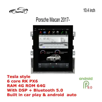 Macan GPS ANDROID GPS DLA Porsche Pionowy ekran GPS Tesla Styl 10,4 ANDROID 9 RAM 4G ROM 64G Samochodowa NAWIGACJA Multimedialna