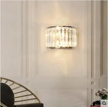 Prosty, nowoczesny kryształ salon sypialnia szafka nocna Skandynawski światło luksusowy korytarz korytarz podwójny kinkiet