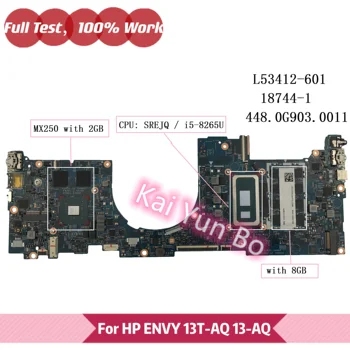 HP ENVY 13T-AQ000 13-AQ 13-AQ0502SA płyta główna laptopa L53412-601 L53412-001 18744-1 z i5-8265U PROCESOR MX250 2 GB GPU 8 GB pamięci ram