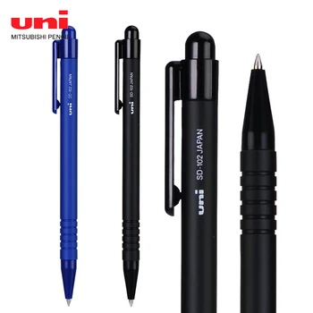 3szt UNI SD-102 Press Długopis Olejowy Długopis 0,7 mm Studenckie Długopis Czarna Wygodna do Pisania Antypoślizgowe Gumowe Beczka