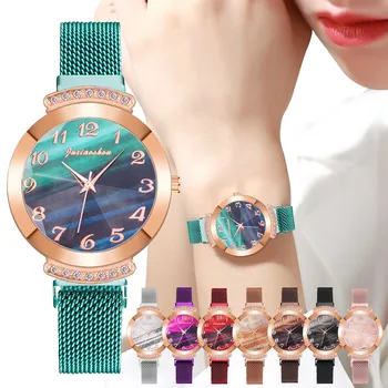 Proste kwarcowy kobiece, modne zegarki, nowe europejskie i amerykańskie popularne zegarek damski, trend 2021, nowe mody zegarek ze stali paskiem