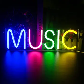 Muzyczny Led Neon Świetlny Znak, Ścienny Art lampka Nocna do Pokoju, poprawiny, Wystrój Domu, kinkiet, Prezent Na Urodziny