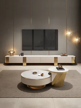 Yili light stylu raczej luksusowym, prosty, nowoczesny, jasny łupek TV szafa stolik połączony salon z szufladą szafka