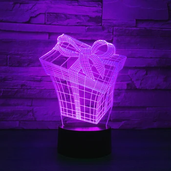 Kreatywna nowa prezent kształt 3D wizualny światło led kolorowy ekran dotykowy nocne Kreatywny produkt na prezent lampa kolorowe USB prezent
