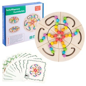 Dziecięcy Wiatraczek Montessori Drewniane Koraliki Skojarzona Gra Zabawki Szkolenia Myślenia Sortowanie Kolorów Edukacyjna Logiczna Zabawka Dla Rozwoju Mózgu
