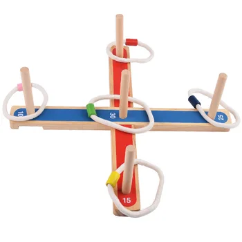 Drewniany Wskaźnik Zabaw, Zabawki dla Dzieci, Drewniana podłoga Throwing Kołnierz Pierścień Gra dla Rodziców i Dzieci Wczesnej Edukacji Puzzle P37