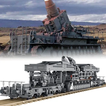 Niemiecka Wojskowa Seria WW2 Cegły Zabawki Carl Ciężki Moździerz Duży Wzorcowy Zestaw Klocków Bardzo Skomplikowane Zestawy Montażowe