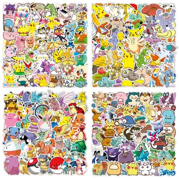50 szt. Anime kawaii Pokemon Pikachu Naklejki Anime Kreskówki Wodoodporne Naklejki Deskorolka, Rower Gitara Laptopa Naklejki dla Dzieci Zabawki