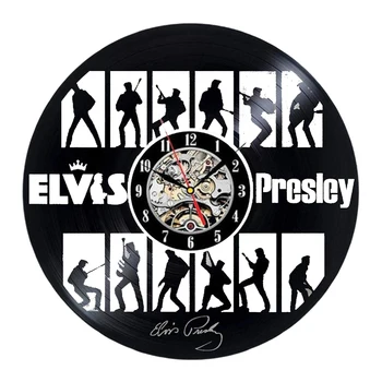 Presley Winylowe Zegarek Led Kinkiet Vintage Fajny Wystrój Wnętrza Pokoju Wpis Handmade Prezent Lampa Zmiana Koloru