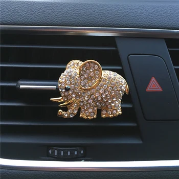 Słodkie Musujące Rhinestone Słonie Perfumy Klip Biżuteria dla Samochodowego Otworu Wylotowego Filtr Powietrza Samochodu-stylizacja Wystrój Wnętrz