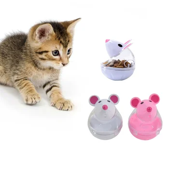 1szt Kot Podajnik Automatyczny Karmnik Kreskówka Mysz Szklankę Płynący Żywności Piłkę Kotek Treningowe Zabawki