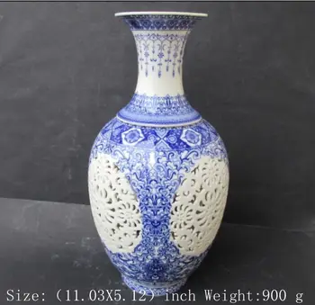 Subtelna i Klasyczna chińska Antyczne pusty porcelanowa waza, rozpisana na dwa ptaki i kwiaty