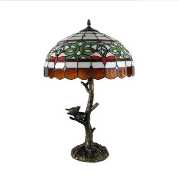 Tiffany Vintage Handmade Kolorowe Szkło E27 Lampa do Holu Sypialnia Bar Apartament H 60 cm Lampka do Czytania 1009