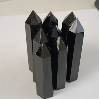 6-7 cm Naturalne kryształy obsidian Obelisk kwarcowa różdżka wieża punkt uzdrawiająca energia wystrój domu