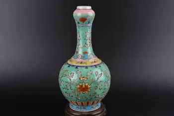 Zabytkowe porcelanowa waza QIngDynasty, Pastelowa glazura, Kwiat, Ręcznie malowane, Kolekcja, dekoracja