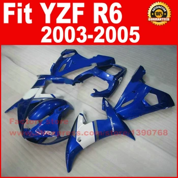 Motocykl środki do pielęgnacji skóry osłony zestaw dla YAMAHA R6 2003 2004 2005 YZF R6 03 04 05 YZFR 600 niebieski biały owiewka część