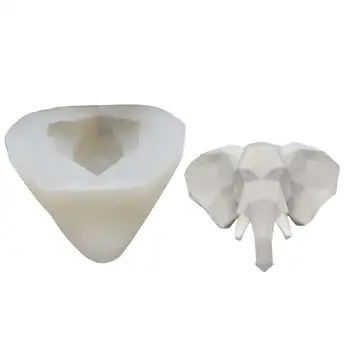 Nowe Rzemiosło 3D Głowa Słonia Aromaterapia Gips Samochodowy Wyświetlacz Świeca Gipsowa Forma Dekoracji Tortu DIY Silikonowa Forma