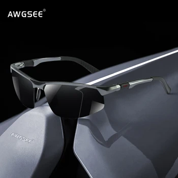 AWGSEE Męskie Okulary Do Jazdy Z Polaryzacji, Aluminiowo-Magnezowa Rama, Sportowe Okulary, Parawany Piaskowe Okulary, Okulary Z powłoką Antyrefleksyjną