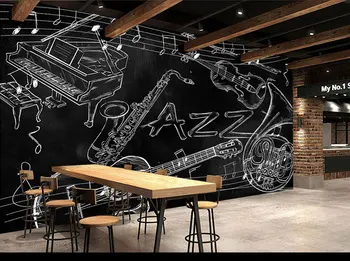 Ręcznie malowane nut kvt Bar Restauracja osobowość duża ściany malowane tapety tło salon Filmy TV stereo tapety