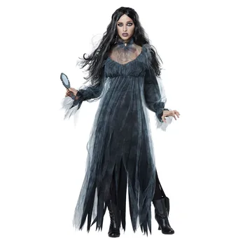 Śmierć Zombie Duch panny Młodej Kostium Kostiumy na Halloween dla Kobiet Gra Roli Ducha Wampir Cosplay Wieczór Magiczny Moment Garnitur
