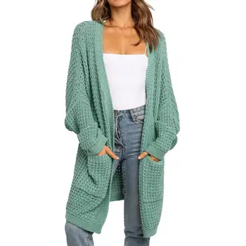 cardigan Women Solid Color Knitted sweater Cardigan Loose Large Size Open Front Sweater Coat top damski sweter damski 2021
