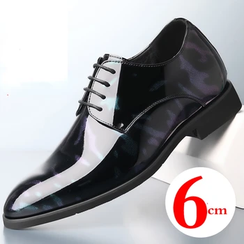 Męskie niewidzialna wewnętrzna buty, zwiększając wzrost, 6 cm, buty z ostrym czubkiem, Praca, buty męskie, Typ Kamuflażu oficjalna obuwie