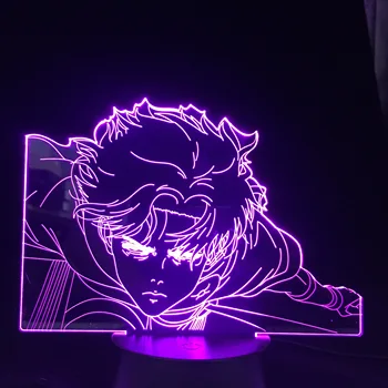 Fly Levi Ackerman Anime Lampa Atak Tytanów Anime Lampa Wystrój Domu Nocy 3D Noc 16 Kolorów Zmieniających się Do Wystroju Sypialni